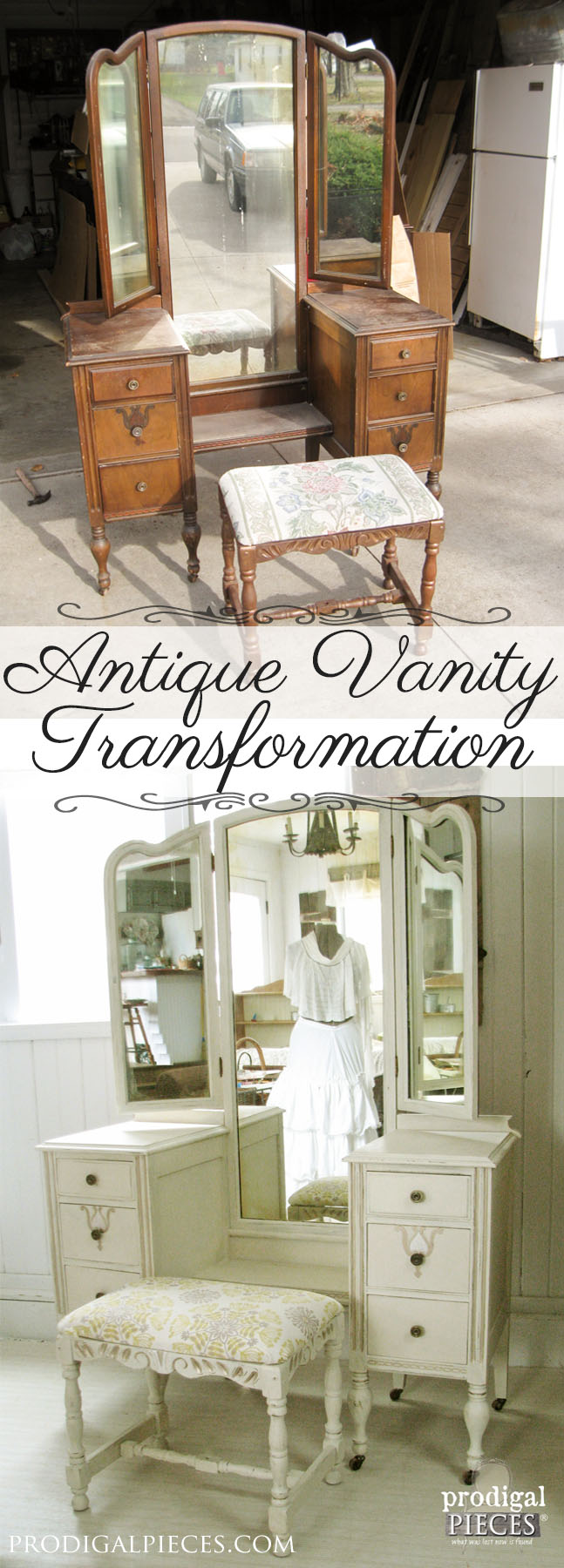 An Antique Vanity Transformation by Prodigal Pieces | www.prodigalpieces.com