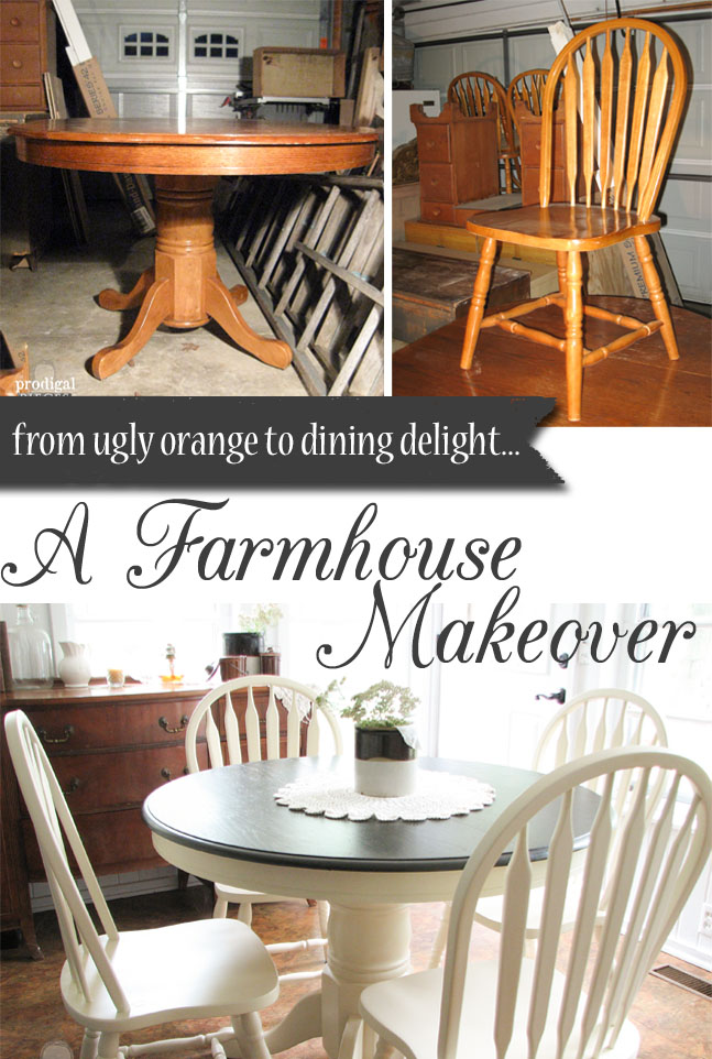 Outdated 1980's Dining Set Gets Farmhouse Makeover by Prodigal Pieces | prodigalpieces.com