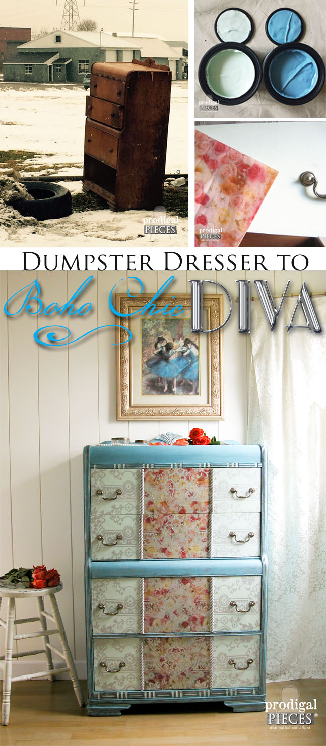 Dumpster Dresser Turned Boho Chic Diva by Prodigal Pieces | www.prodigalpieces.com Dumpster Dresser Turned Boho Chic Diva by Prodigal Pieces | www.prodigalpieces.com