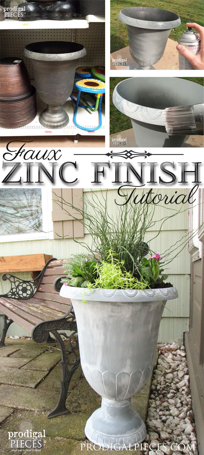 Faux Zinc Finish Tutorial for a Old World French Look by Prodigal Pieces | www.prodigalpieces.com