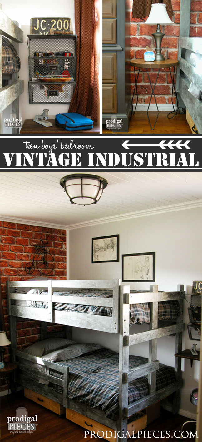 Vintage Industrial Teen Boy's Bedroom Makeover by Prodigal Pieces | prodigalpieces.com