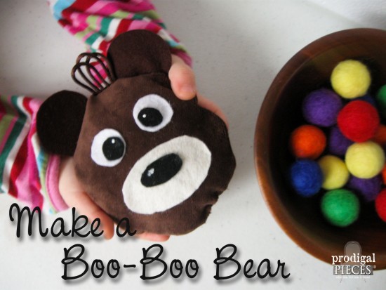 Help your little one through those owies and ear aches with a Boo-Boo Bear rice ice and heat pack. Come get the tutorial by Prodigal Pieces | prodigalpieces.com prodigalpieces