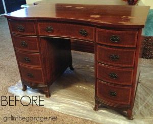 Decoupaged Desk by Girl in the Garage