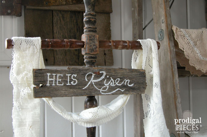 Easter Cross made from Repurposed Materials