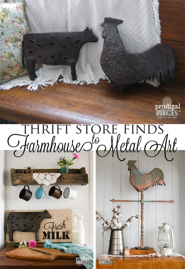 Farmhouse Metal Art from Thrift Store Finds by Prodigal Pieces | www.prodigalpieces.com