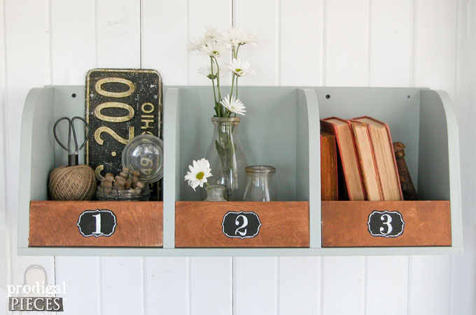 Storage Bins from Repurposed Kitchen Cabinets