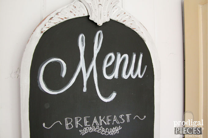 Chalkboard Menu from Repurposed Mirror