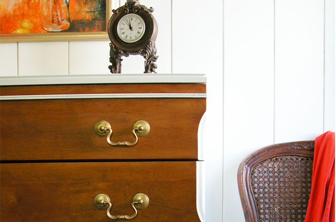 Mid Century Modern Chest ~ White and Wood