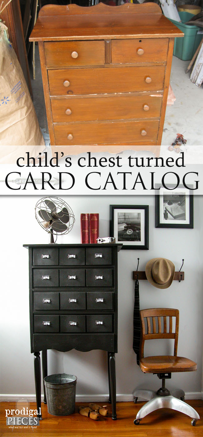 A Child's Chest of Drawers Becomes Faux Card Catalog by Prodigal Pieces | prodigalpieces.com