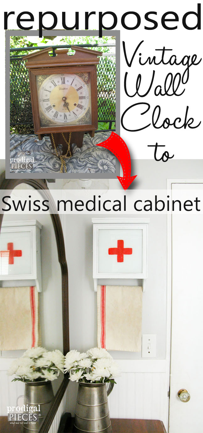 Curbside Wall Clock Gets New Life as Swiss Medical Cabinet by Prodigal Pieces | prodigalpieces.com