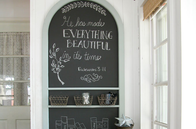 Repurposed Screen Door Chalkboard