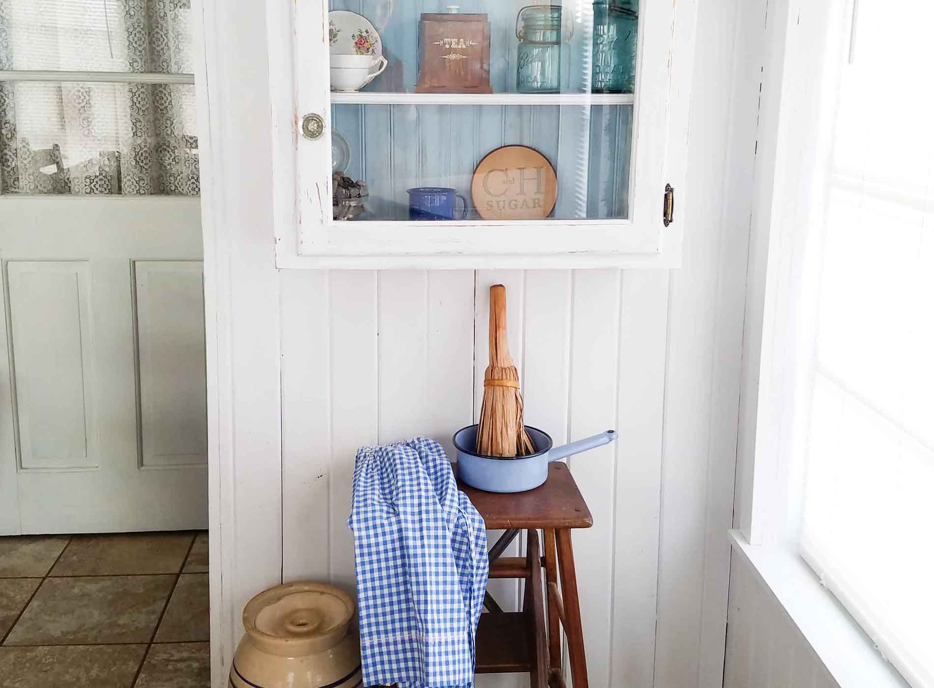 Farmhouse Cupboard Makeover ~ Add a Wall Cleat