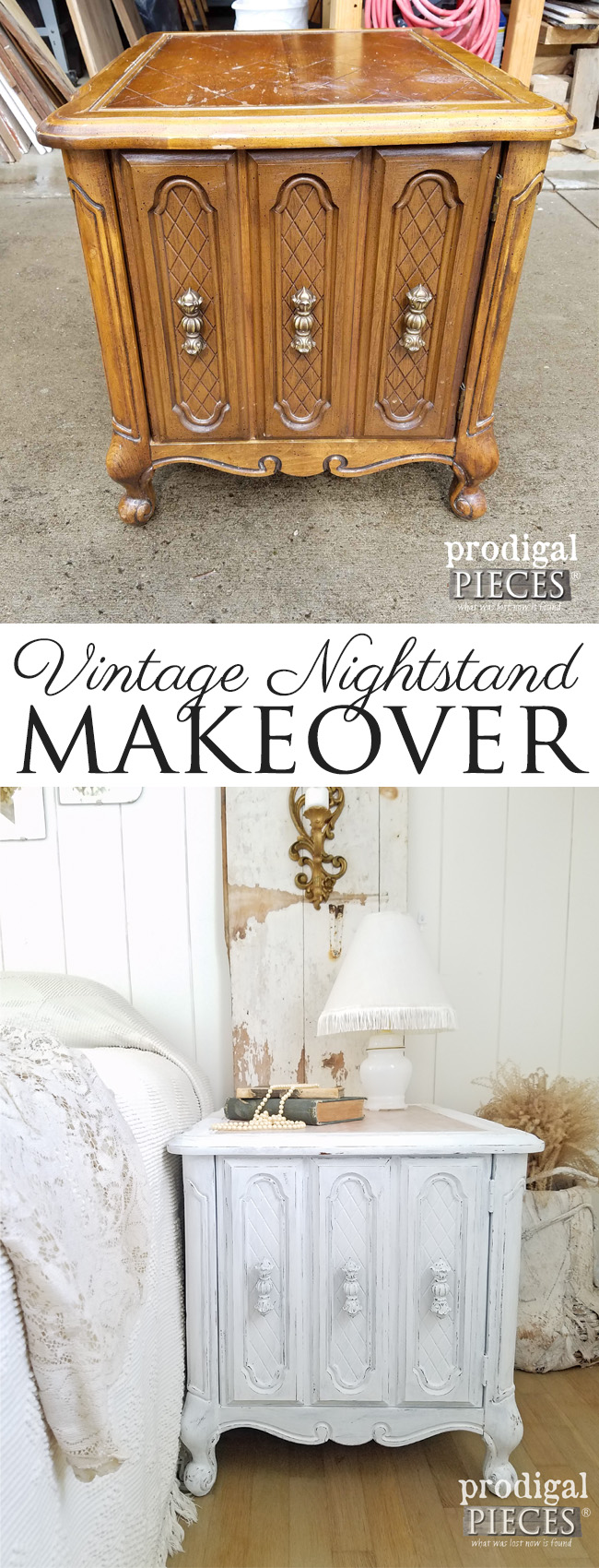 Teen girl gives this vintage nightstand a makeover like noneother. Find it at Prodigal Pieces | prodigalpieces.com