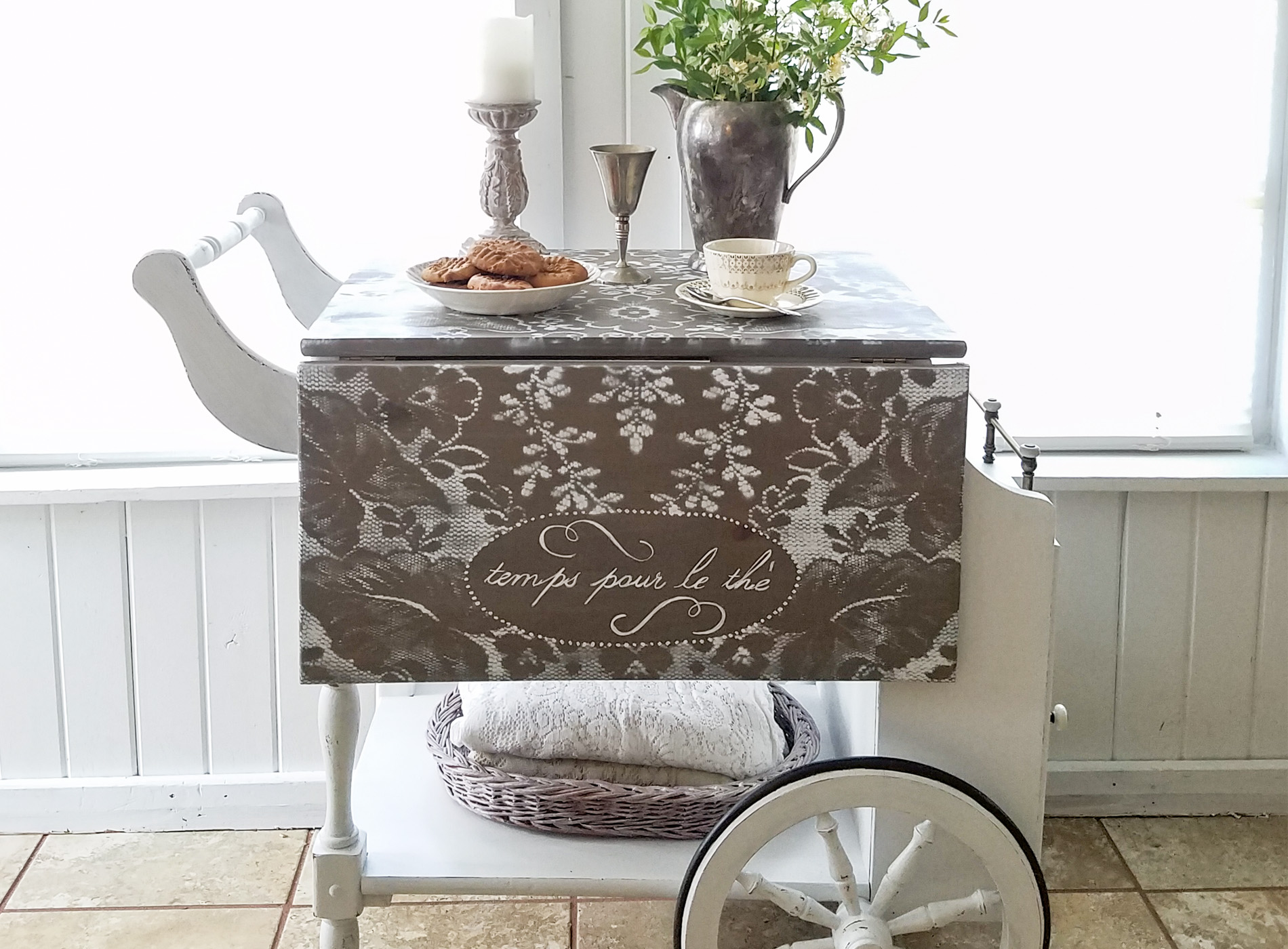 Vintage Tea Cart Refreshed with Paint