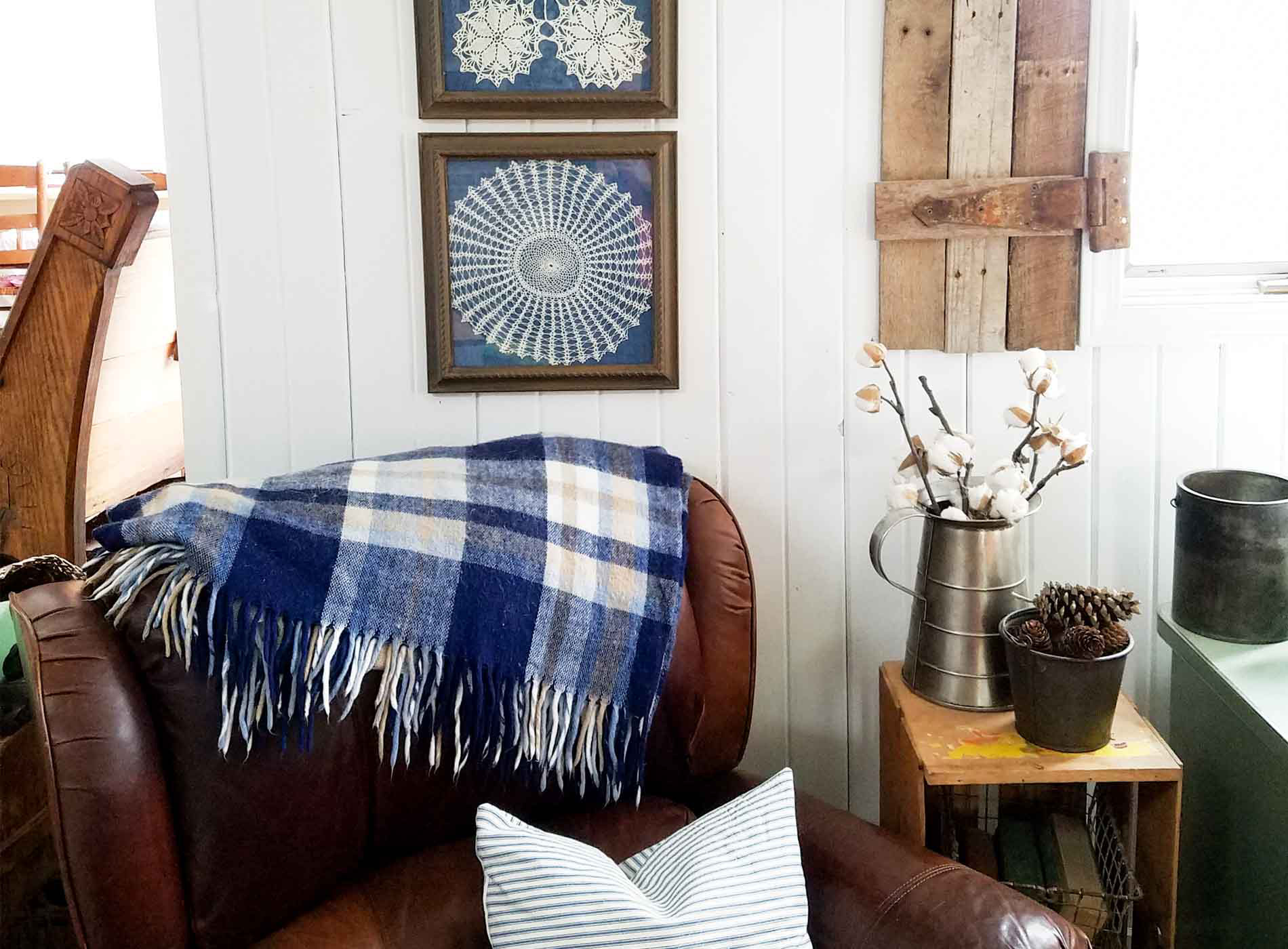 Framed Doily Wall Art from Curbside Finds