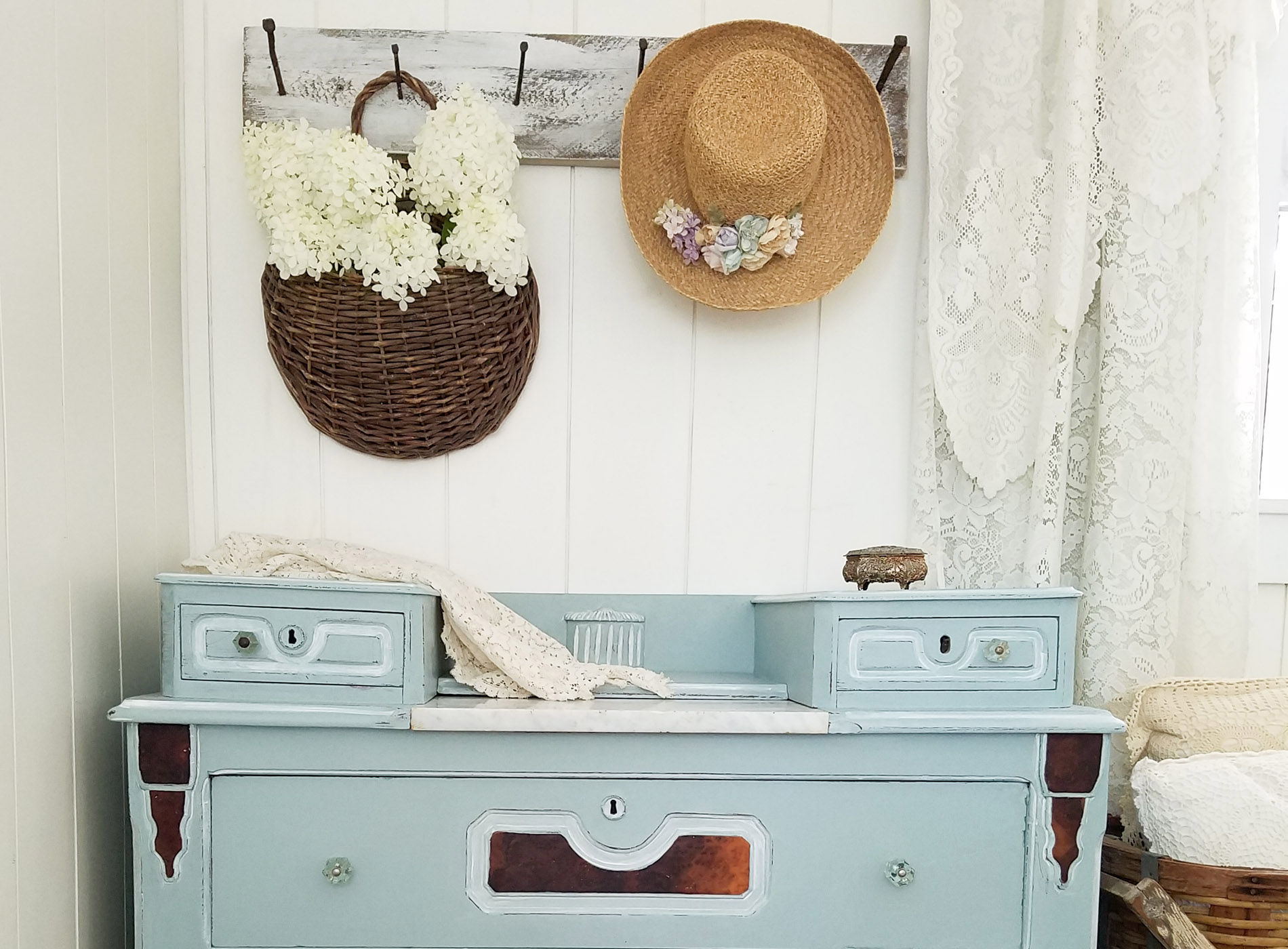 Antique Chest with Washed Finish