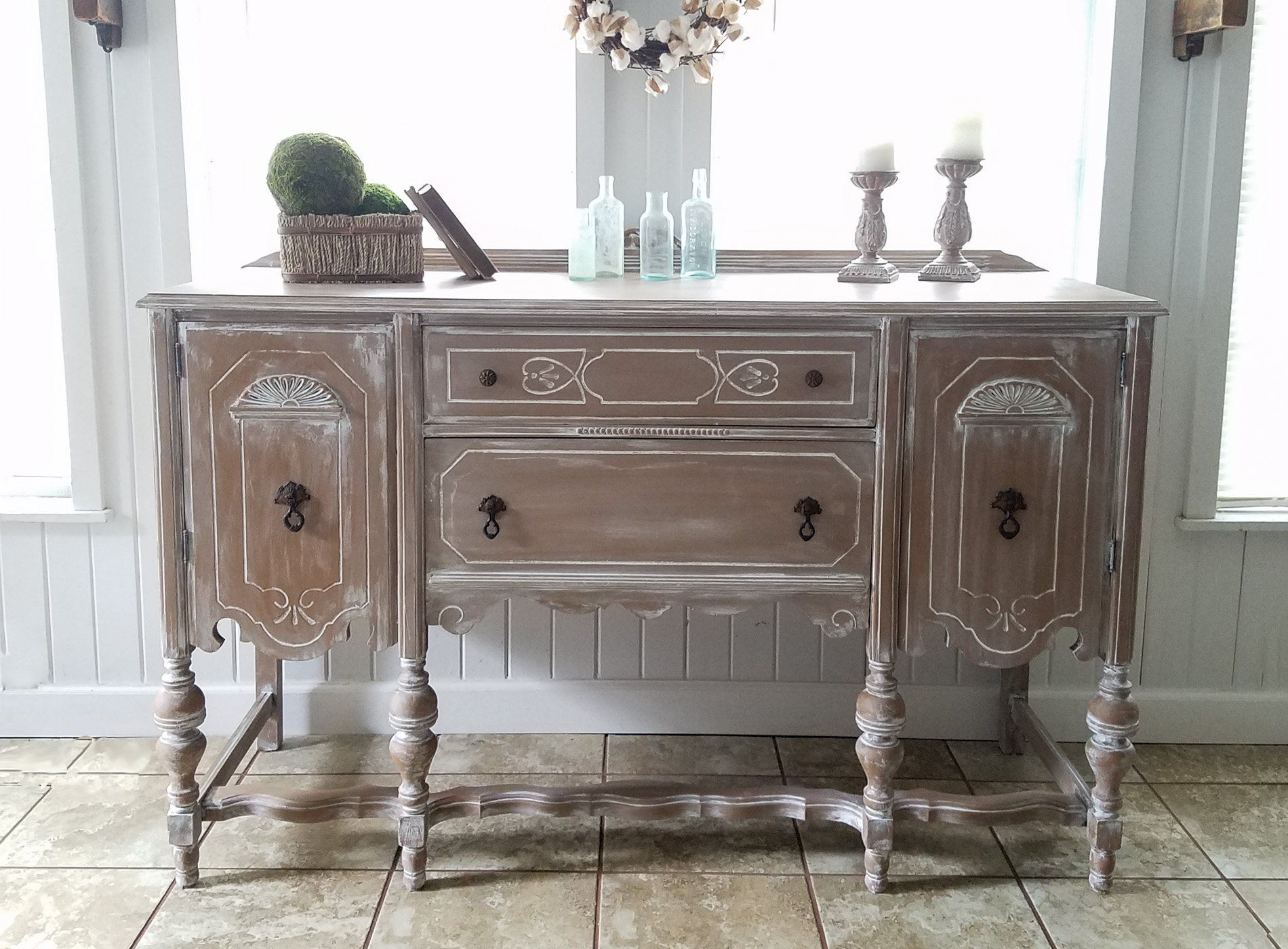 Buffet Makeover ~ Glazing Technique