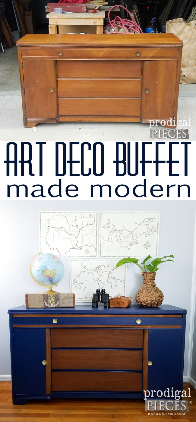Check out how this vintage Art Deco buffet was given a modern feel. Makeover at Prodigal Pieces | prodigalpieces.com
