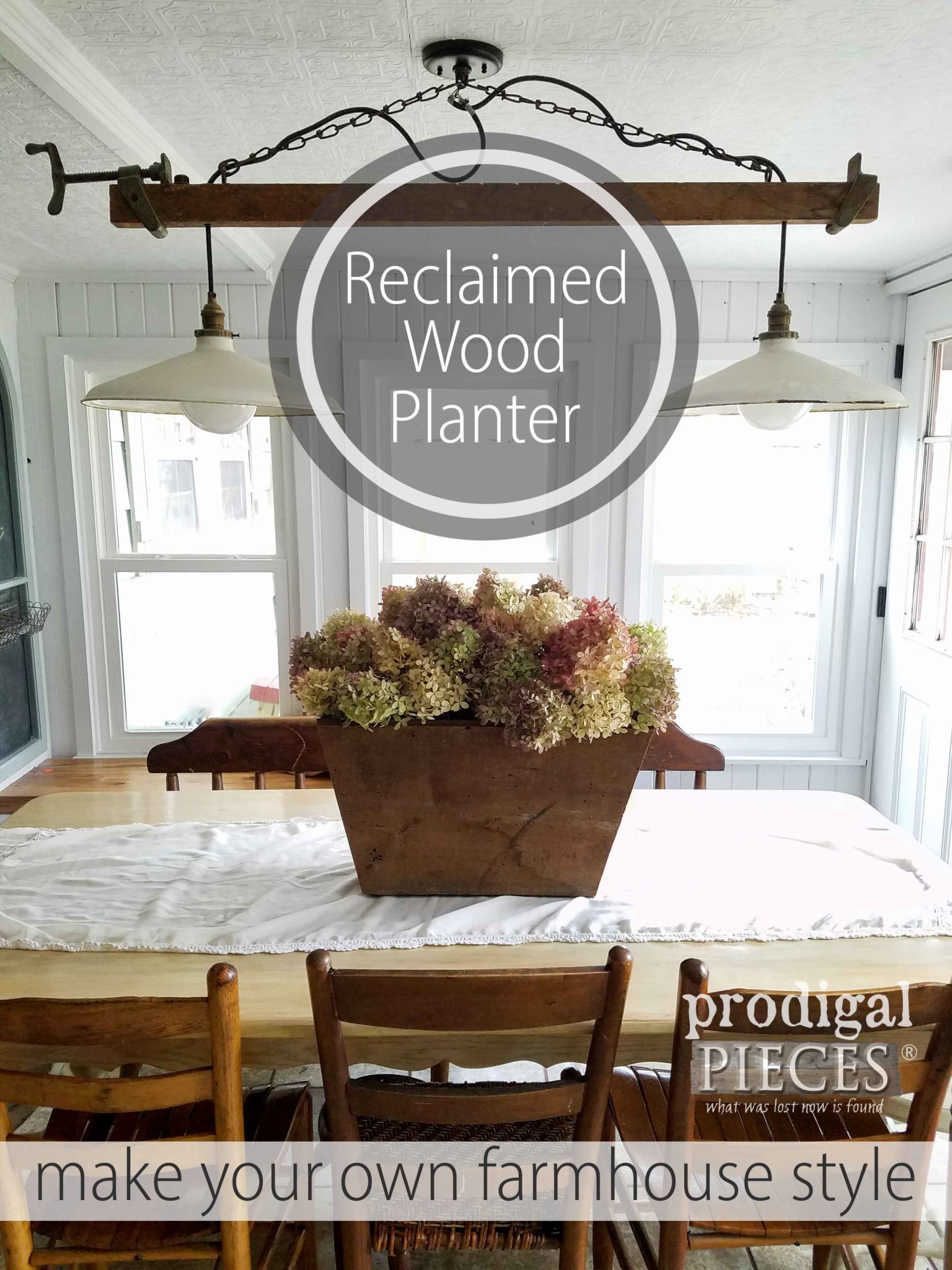 So beautiful! Curbside oak barn siding becomes so much more when Larissa of Prodigal Pieces turns it into a reclaimed wood planter box. See the story here at prodigalpieces.com
