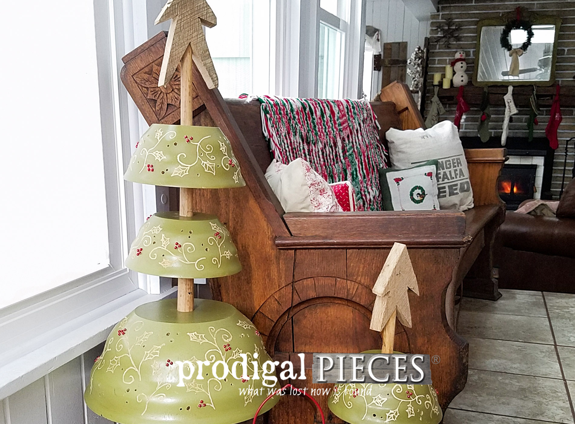 Repurposed Christmas Trees from Salad Bowls