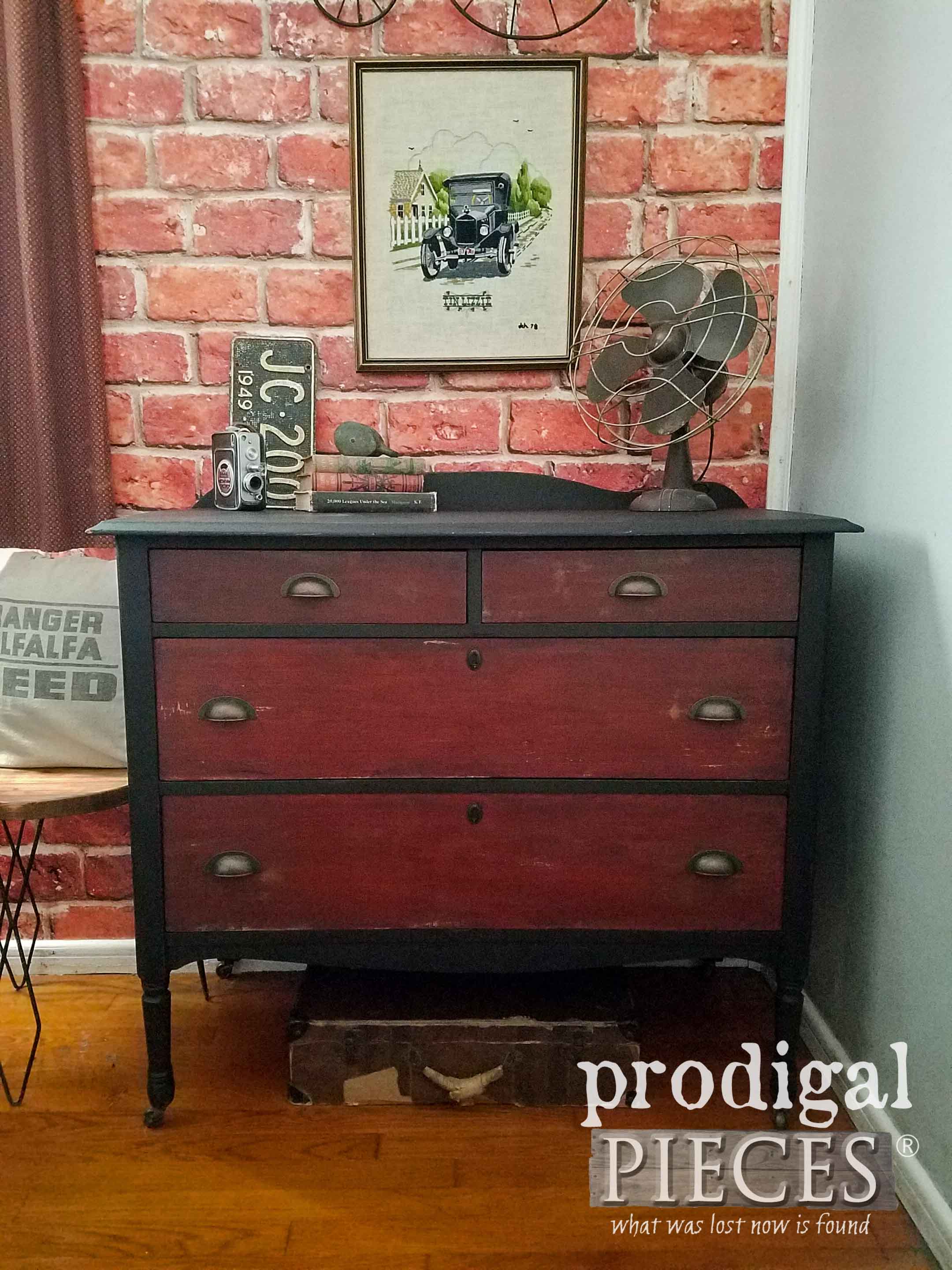 Rustic Industrial Furniture Makeover of a Vintage Chest of Drawers by Prodigal Pieces | prodigalpieces.com