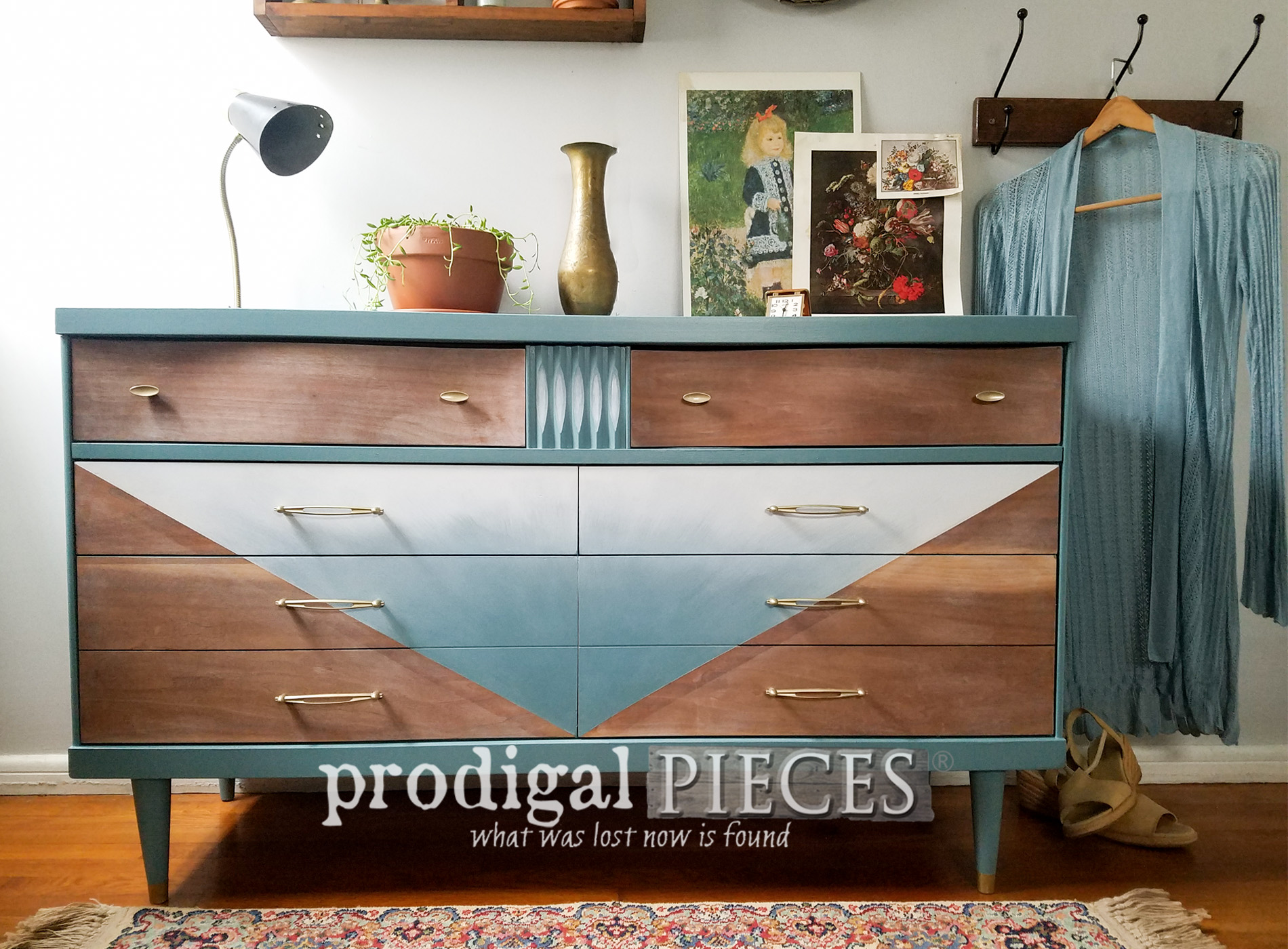 Boho Mid Century Modern Dresser