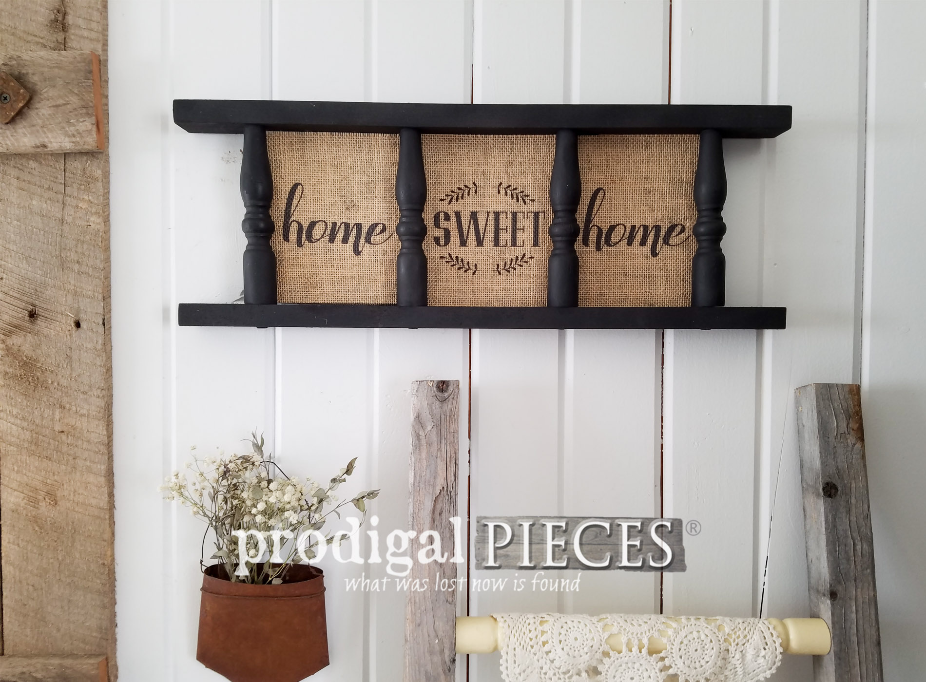 Repurposed Side Table into Farmhouse Decor