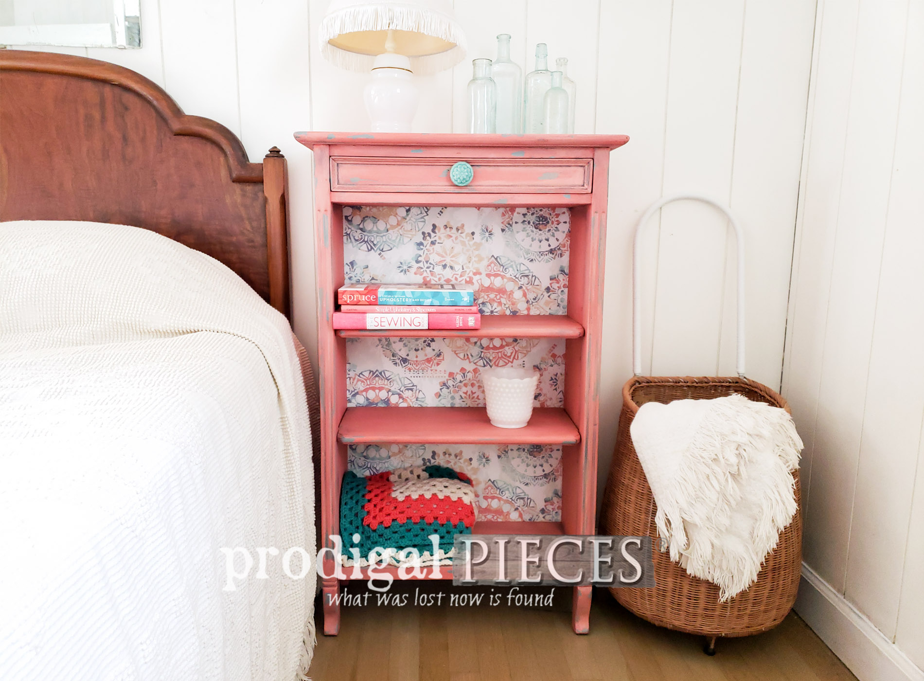 Updated Bookcase with Paint & Paper