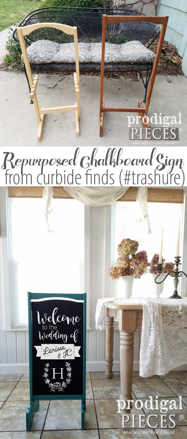Create a repurposed chalkboard sign from a curbside find (aka. trashure ) for your wedding, shop, birthday, welcome sign...you get the idea. Get the DIY details at Prodigal Pieces | prodigalpieces.com prodigalpieces homedecor diy shopping