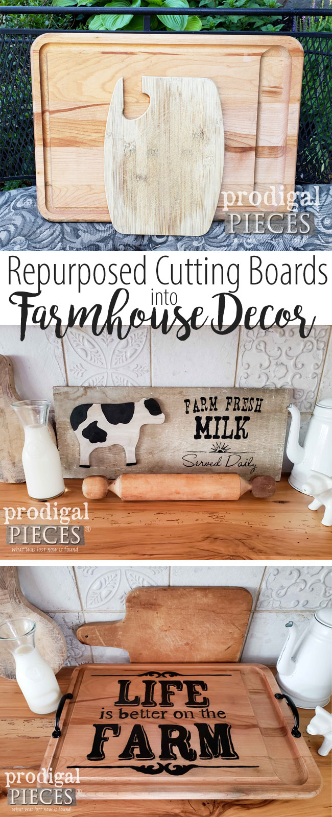 Don't toss out those old cutting boards. See how Larissa of Prodigal Pieces took these repurposed cutting boards a whole new life. See the details at prodigalpieces.com prodigalpieces trashure farmhouse homedecor