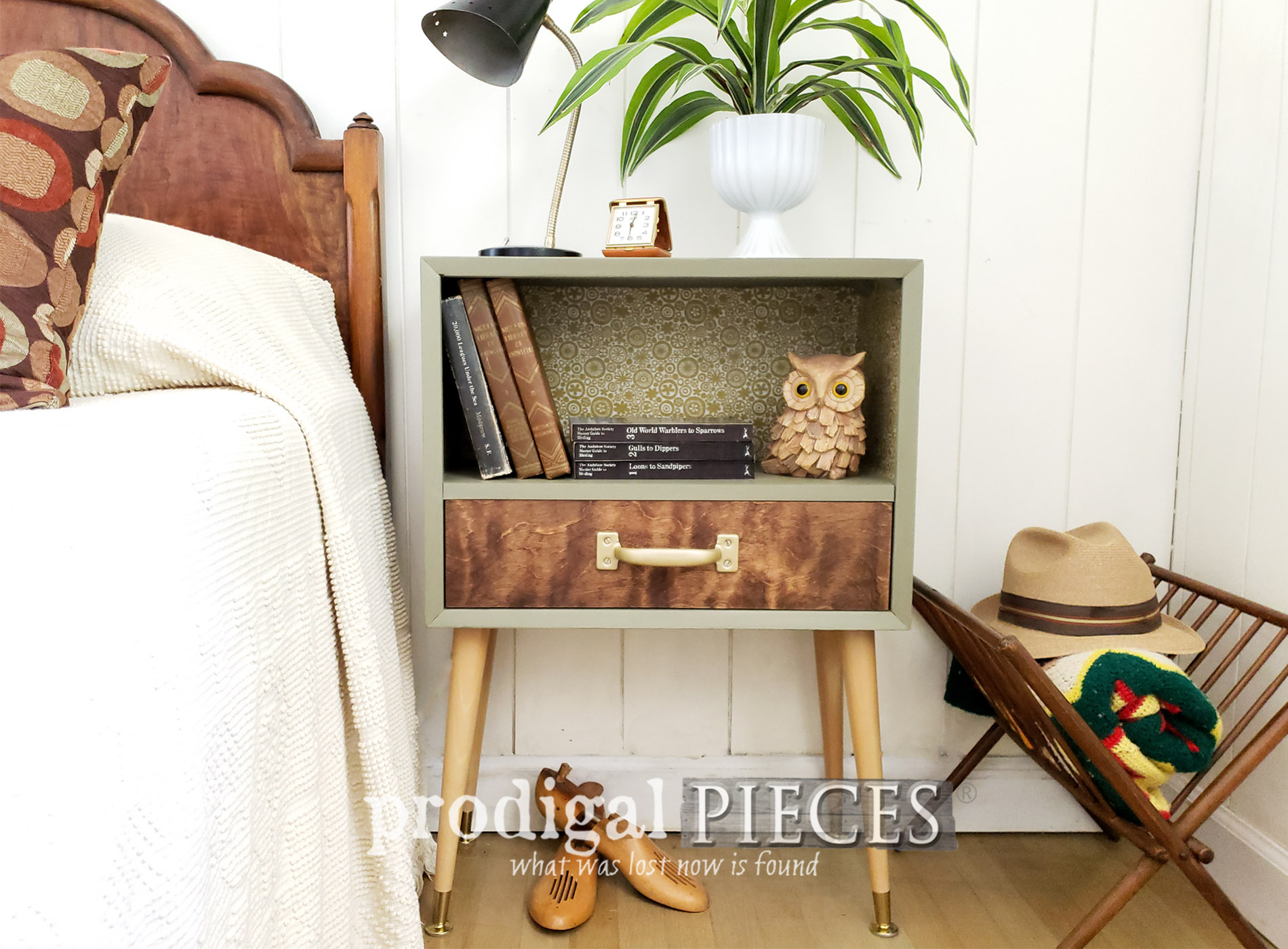 Mid Century Nightstand from Curbside Luggage