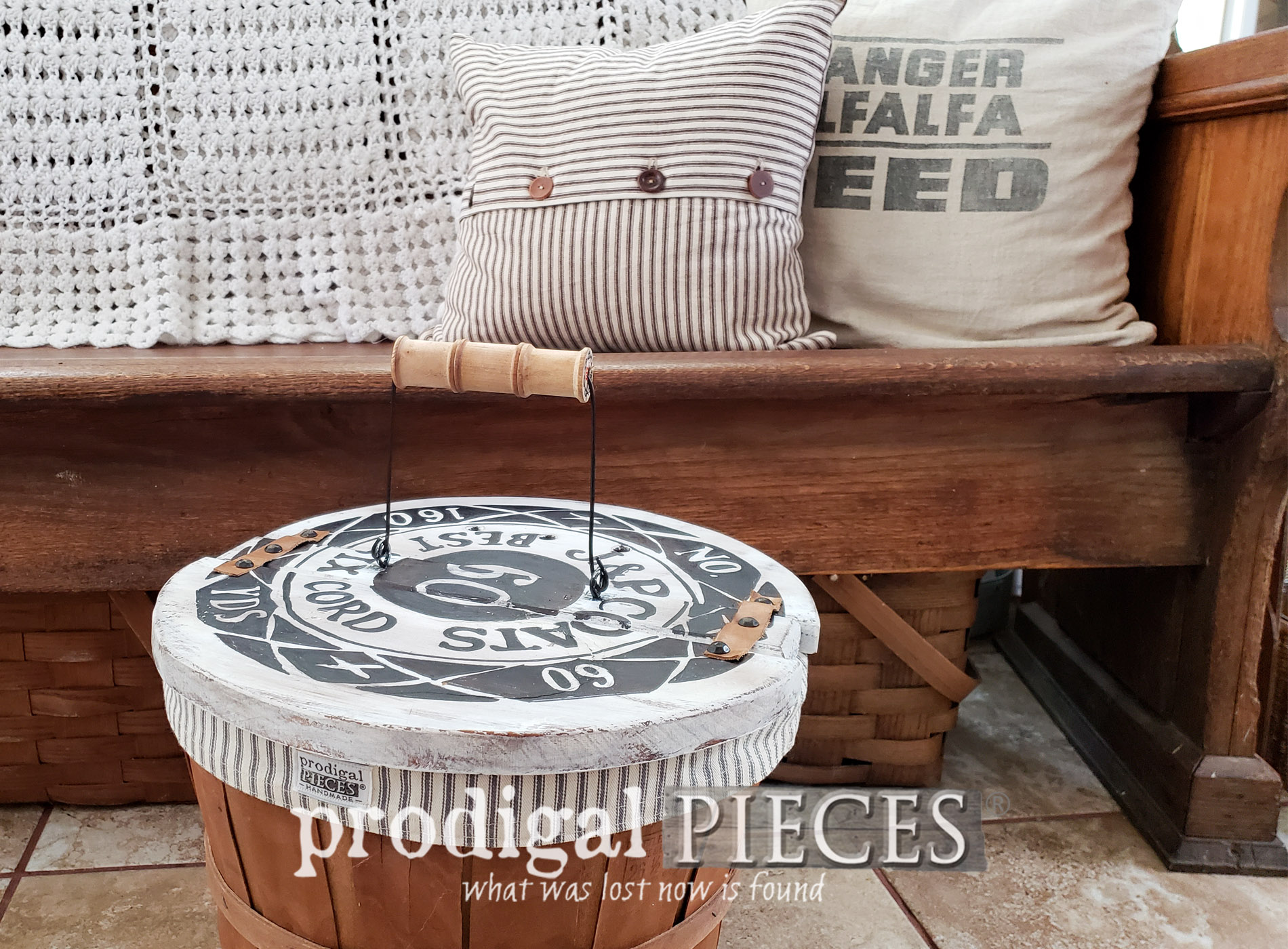 Farmhouse Sewing Basket ~ DIY Decor