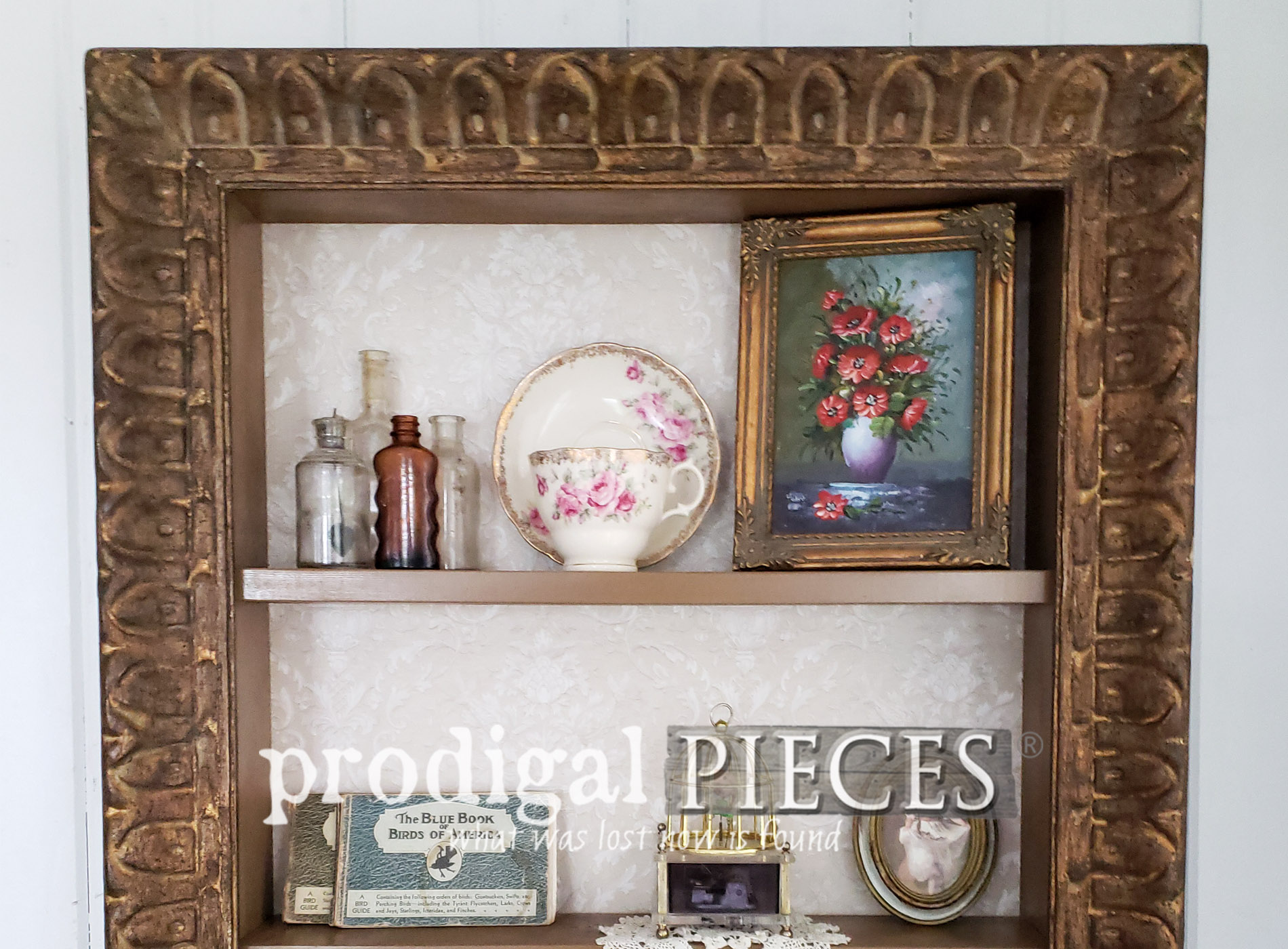 Repurposed Picture Frame Shelf Shadow Box