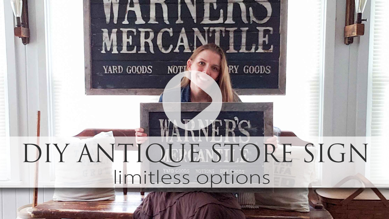 Video Tutorial DIY Antique Store Sign by Larissa of Prodigal Pieces | prodigalpieces.com prodigalpieces
