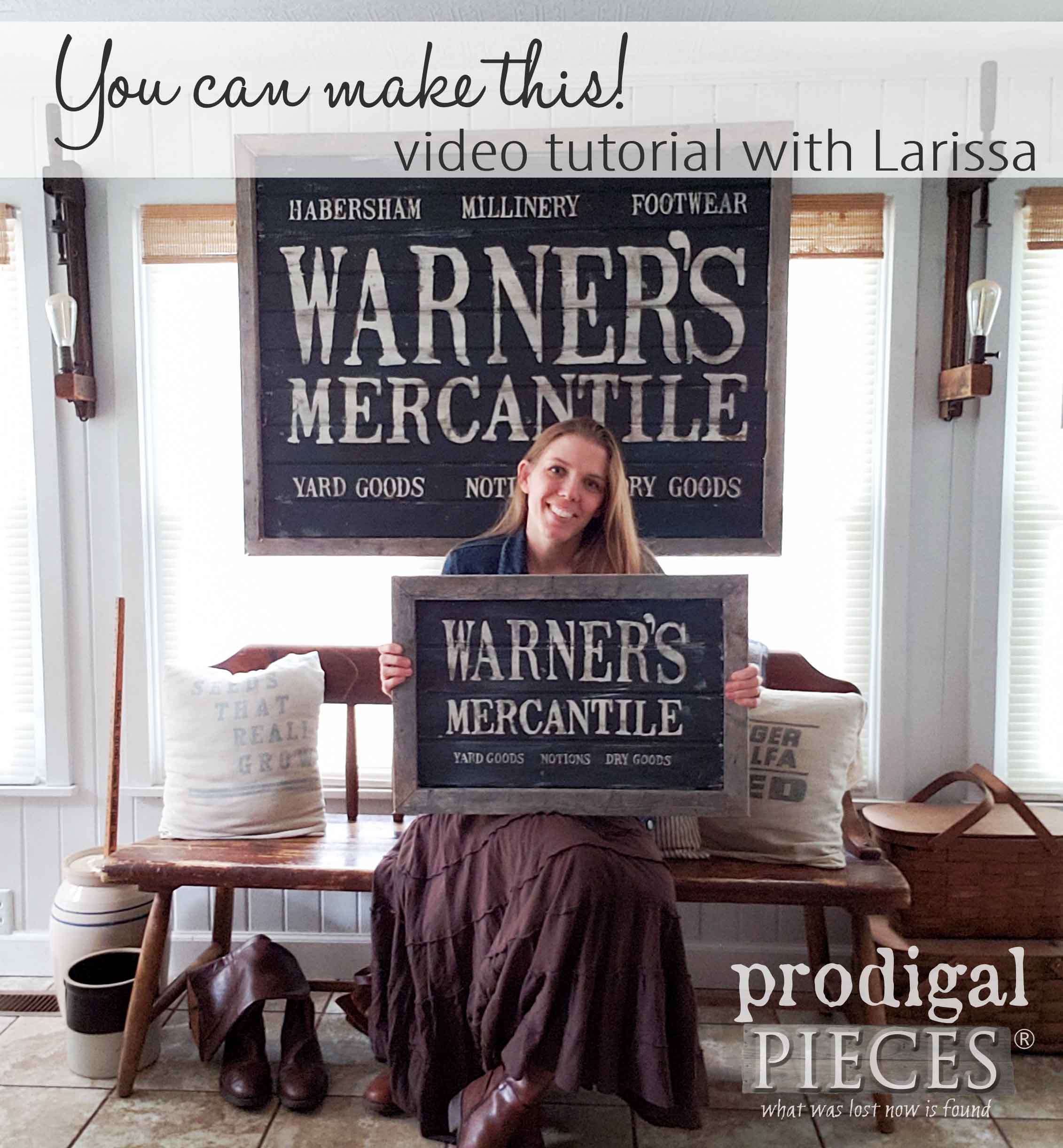 You can create this DIY Antique Store sign with the help of Larissa of Prodigal Pieces and her step-by-step video tutorial at prodigalpieces.com prodigalpieces diy handmade home homedecor