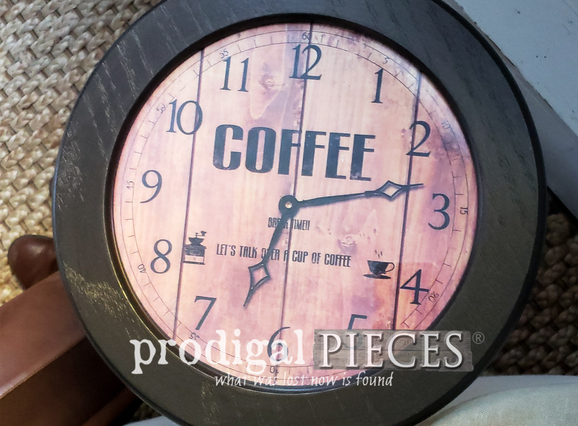 DIY Clock Face Table with Metallic Paint