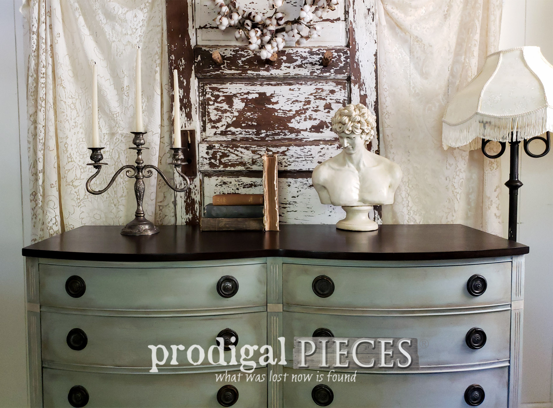 Vintage Dixie Dresser with Frottage Paint Technique