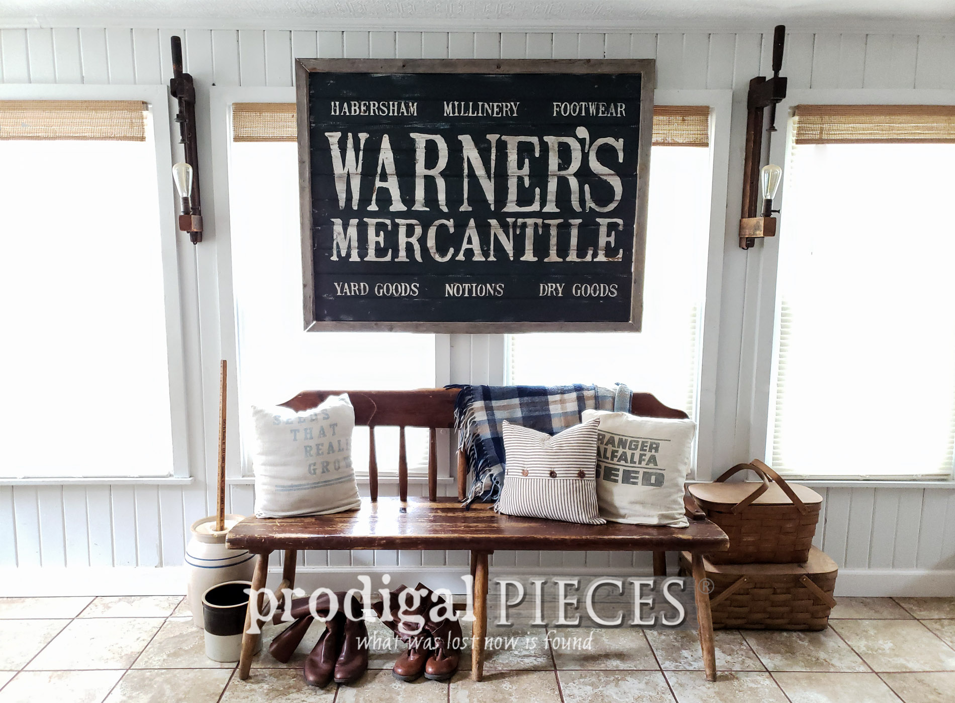DIY Antique Store Sign with Video Tutorial