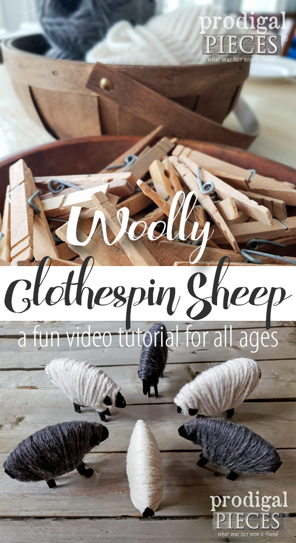 So cute!! You can create a woolly clothespin sheep ornament with this easy video tutorial by Larissa of Prodigal Pieces | A perfect kid craft for kids of any age (even 99!) | Head to prodigalpieces.com prodigalpieces diy handmade toys home homedecor farmhouse
