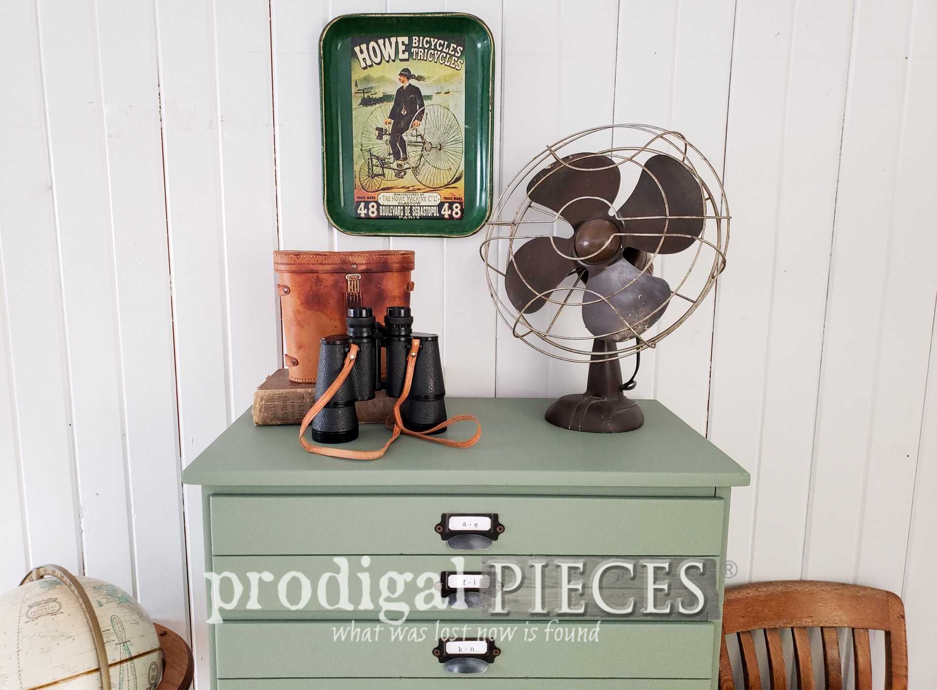 Upcycled Map Cabinet from Chest of Drawers