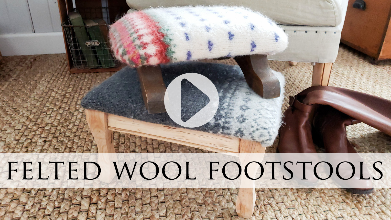 DIY Felted Wool Footstools Video Tutorial by Larissa of Prodigal Pieces | prodigalpieces.com prodigalpieces diy home furniture homedecor