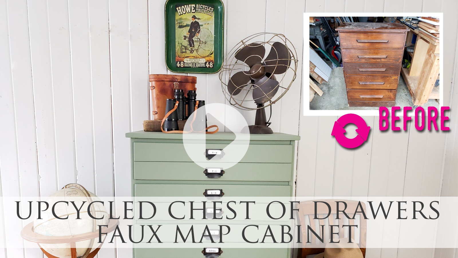 Upcycled Map Chest of Drawers Video Tutorial by Larissa of Prodigal Pieces | prodigalpieces.com prodigalpieces