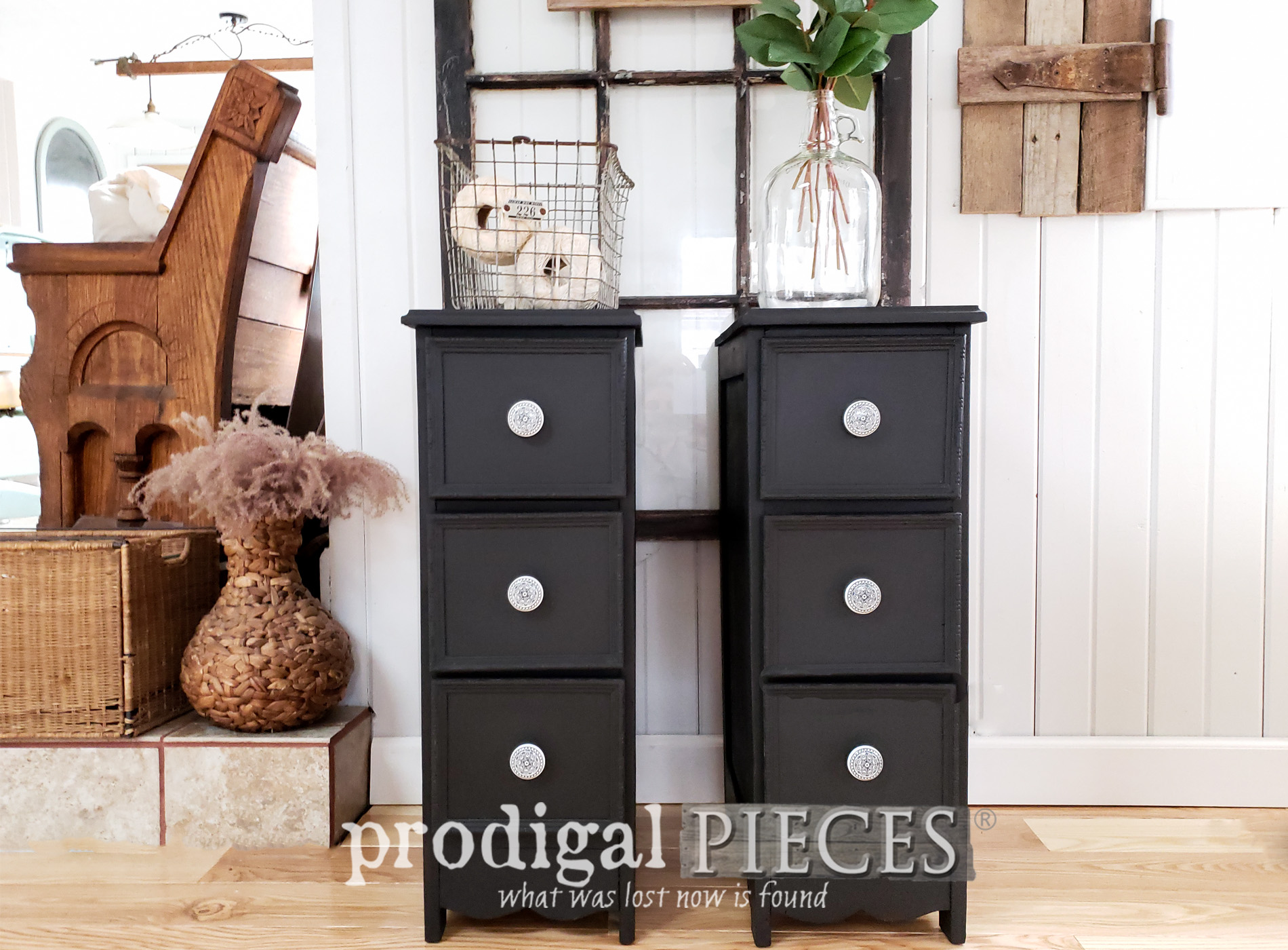 Upcycled Desk into Nightstands ~ DIY Fun