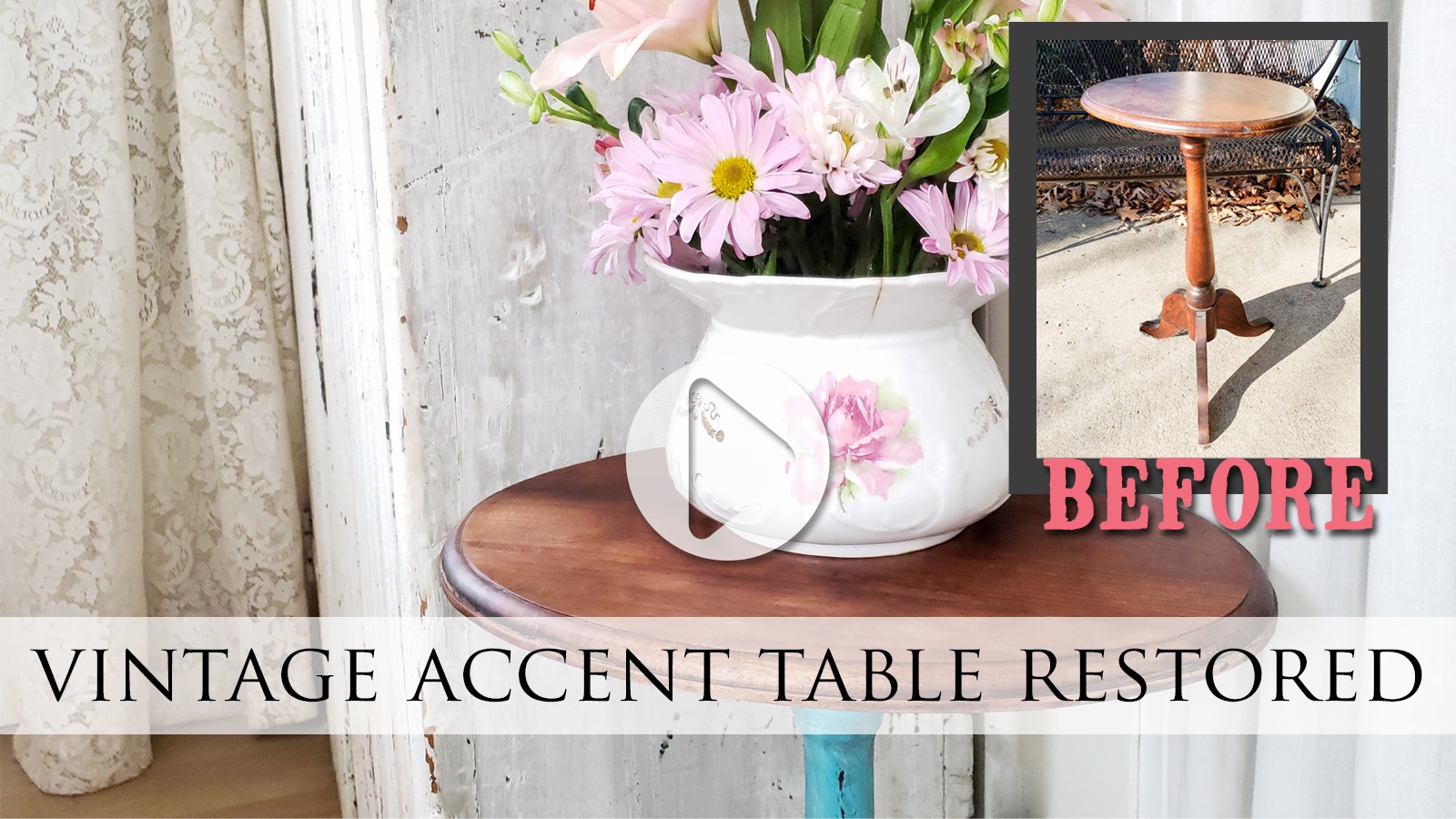 Vintage Accent Table Restored with Video Tutorial by Larissa of Prodigal Pieces | prodigalpieces.com prodigalpieces