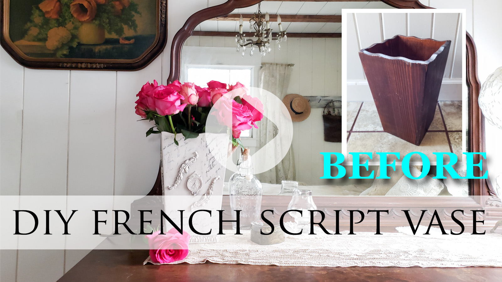 DIY French Script Vase with Video Tutorial by Larissa of Prodigal Pieces | prodigalpieces.com prodigalpieces