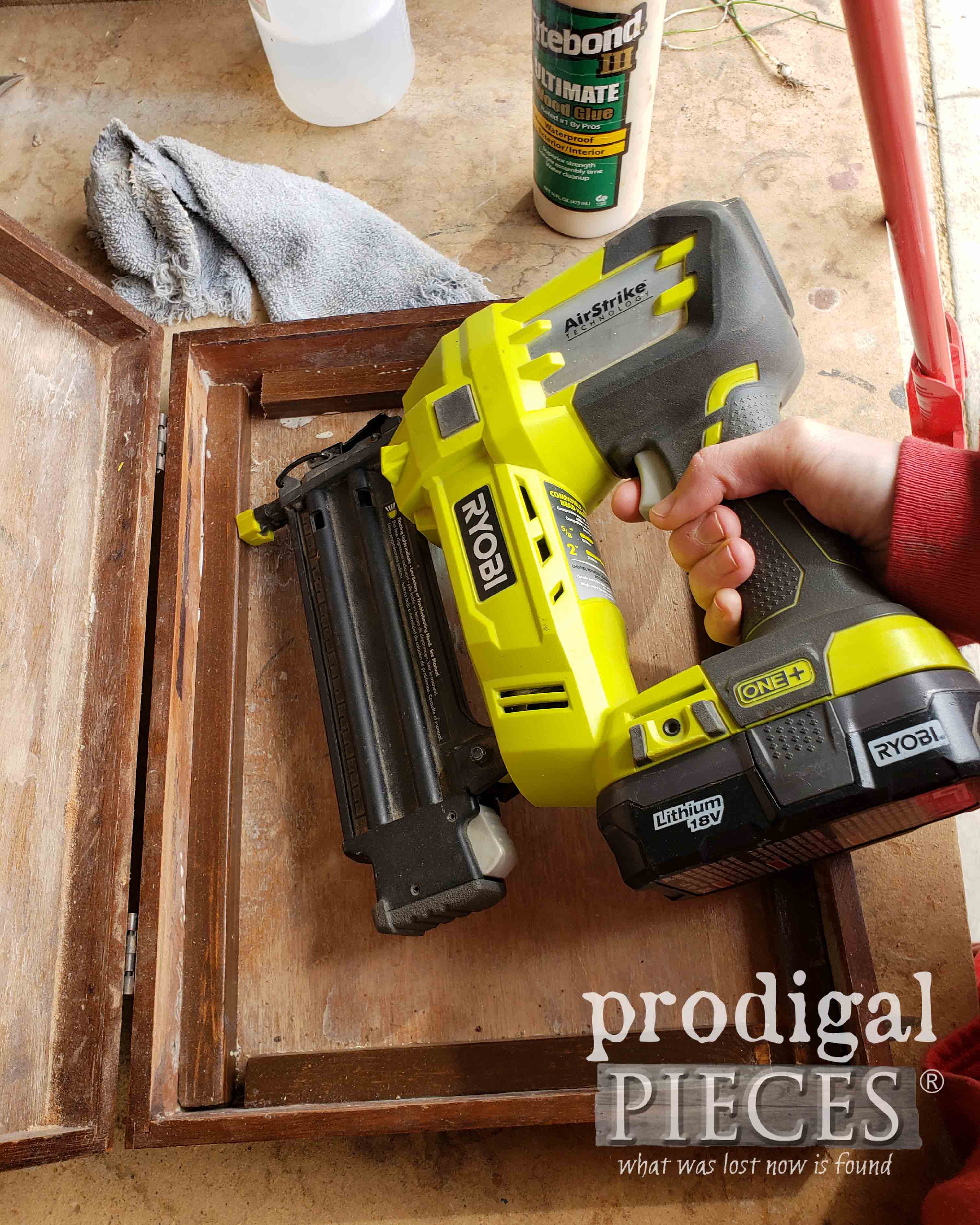 Ryobi Brad Nailer for Creating Cupboard | prodigalpieces.com