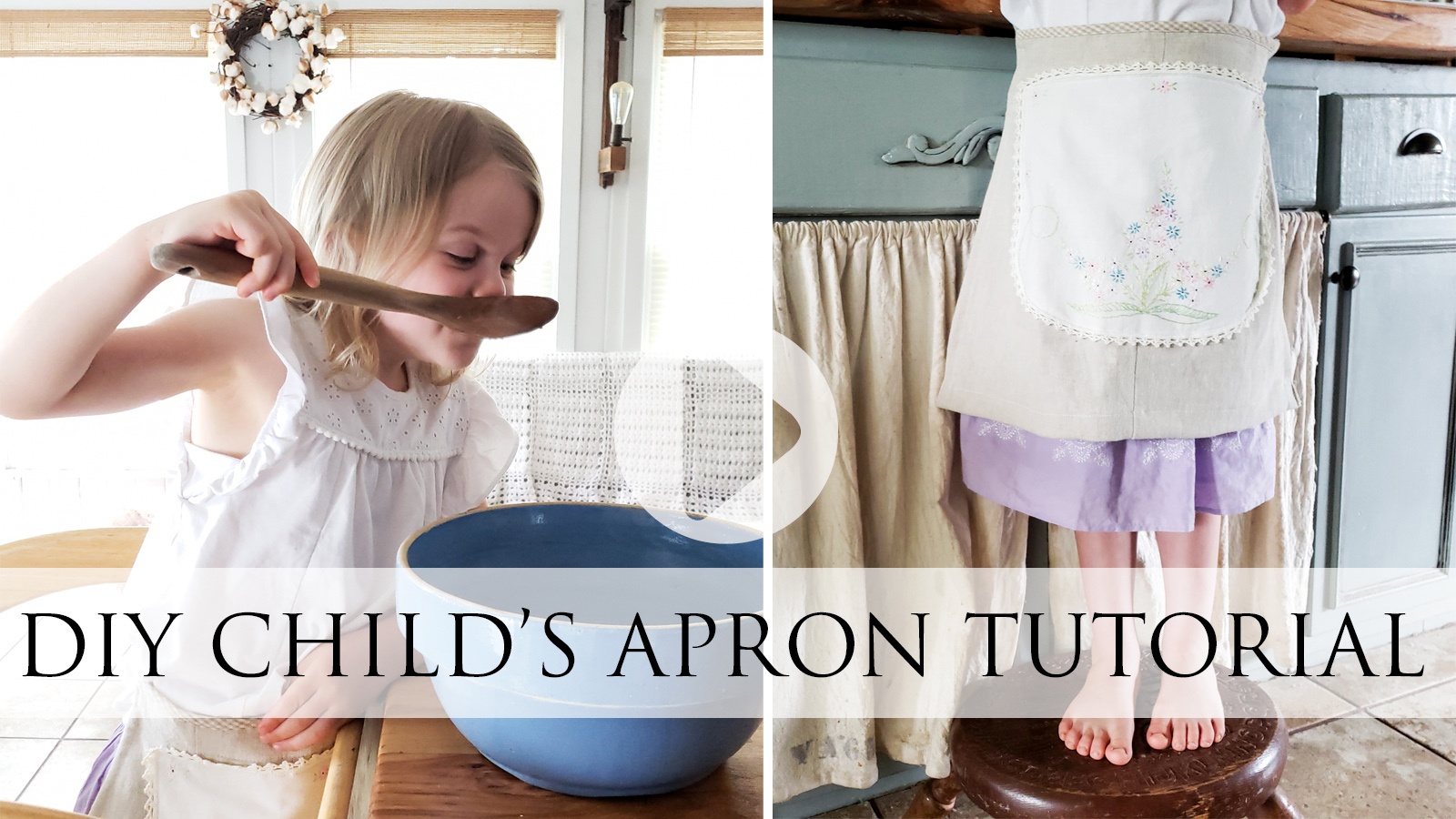Video Tutorial for DIY Child's Apron from a Refashioned Skirt by Larissa of Prodigal Pieces | prodigalpieces.com prodigalpieces