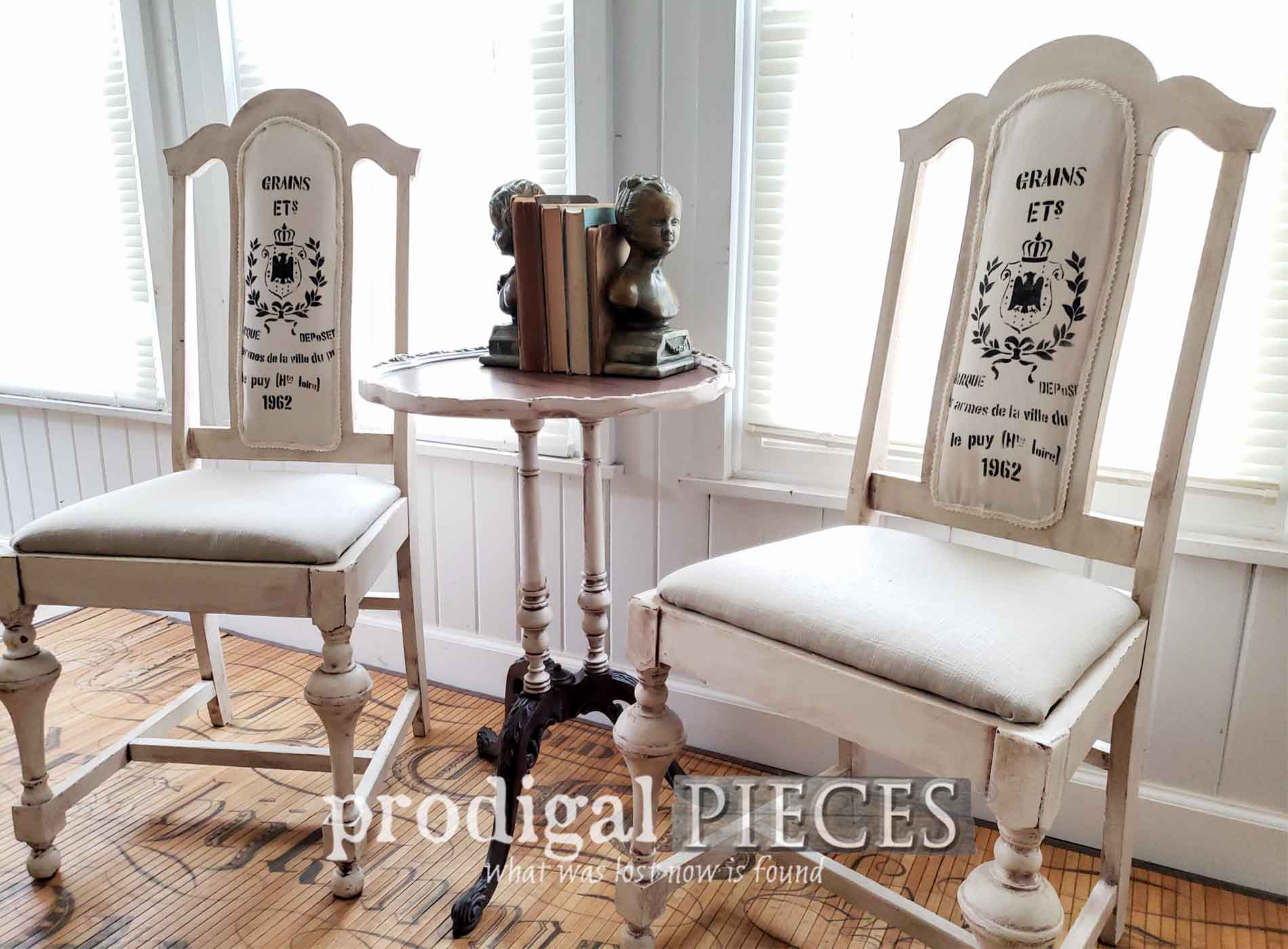 Grain Sack Antique Chairs ~ DIY Tutorial