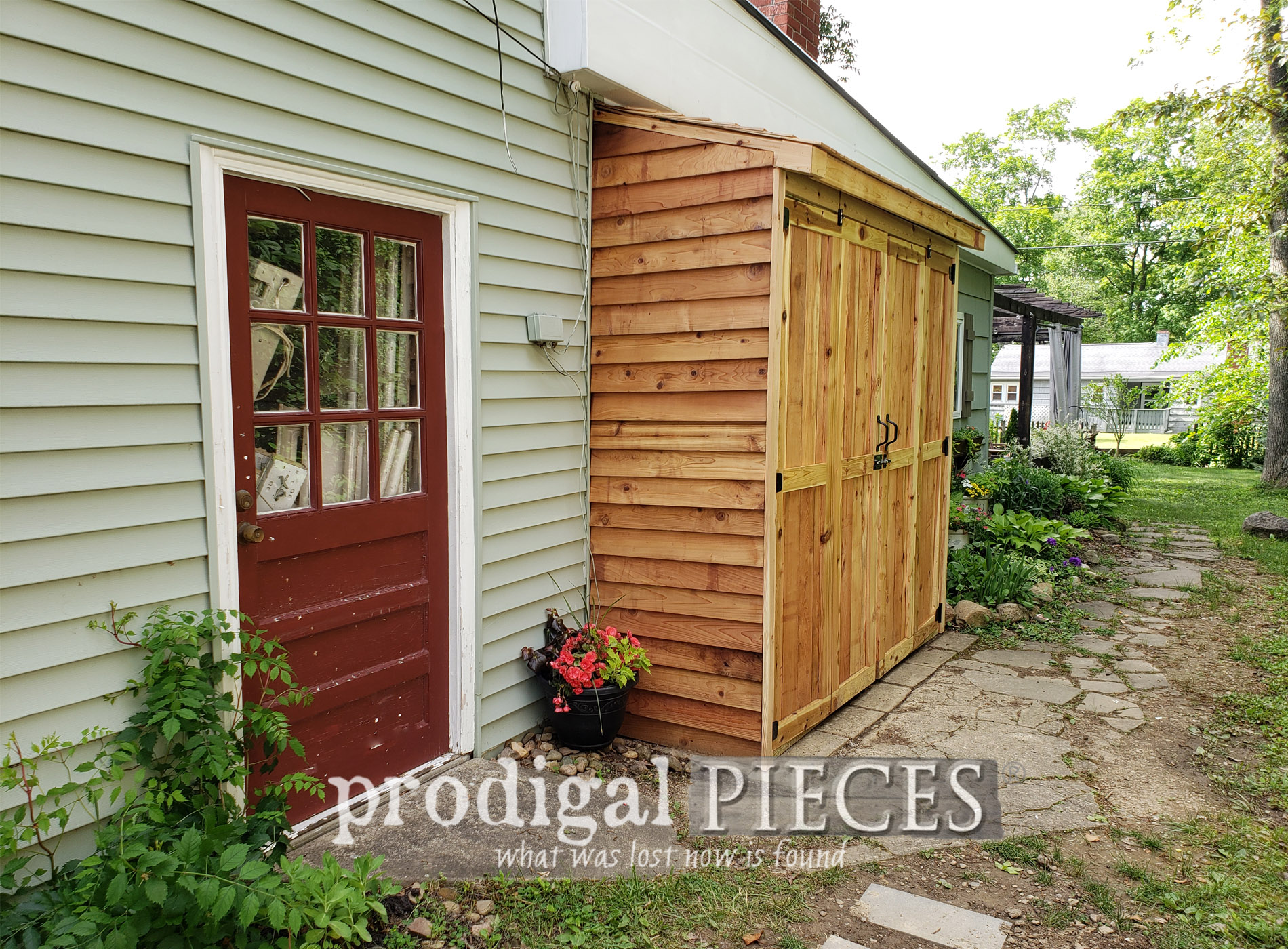 DIY Bike Garden Shed Tutorial from Cedar Wood