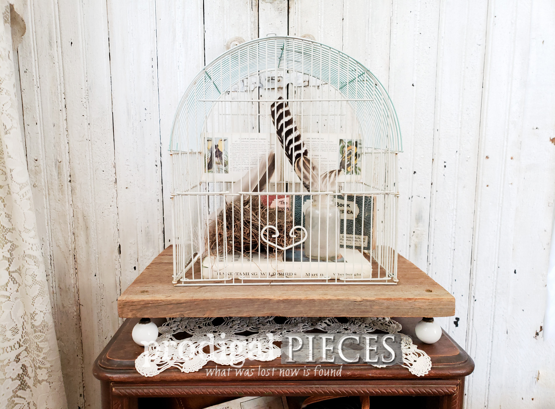 Upcycled Bird Cage for Farmhouse Decor